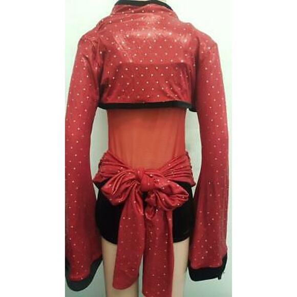 Dance Costume American Dancewear Small Adult Red Unitard Jazz - Picture 4 of 5
